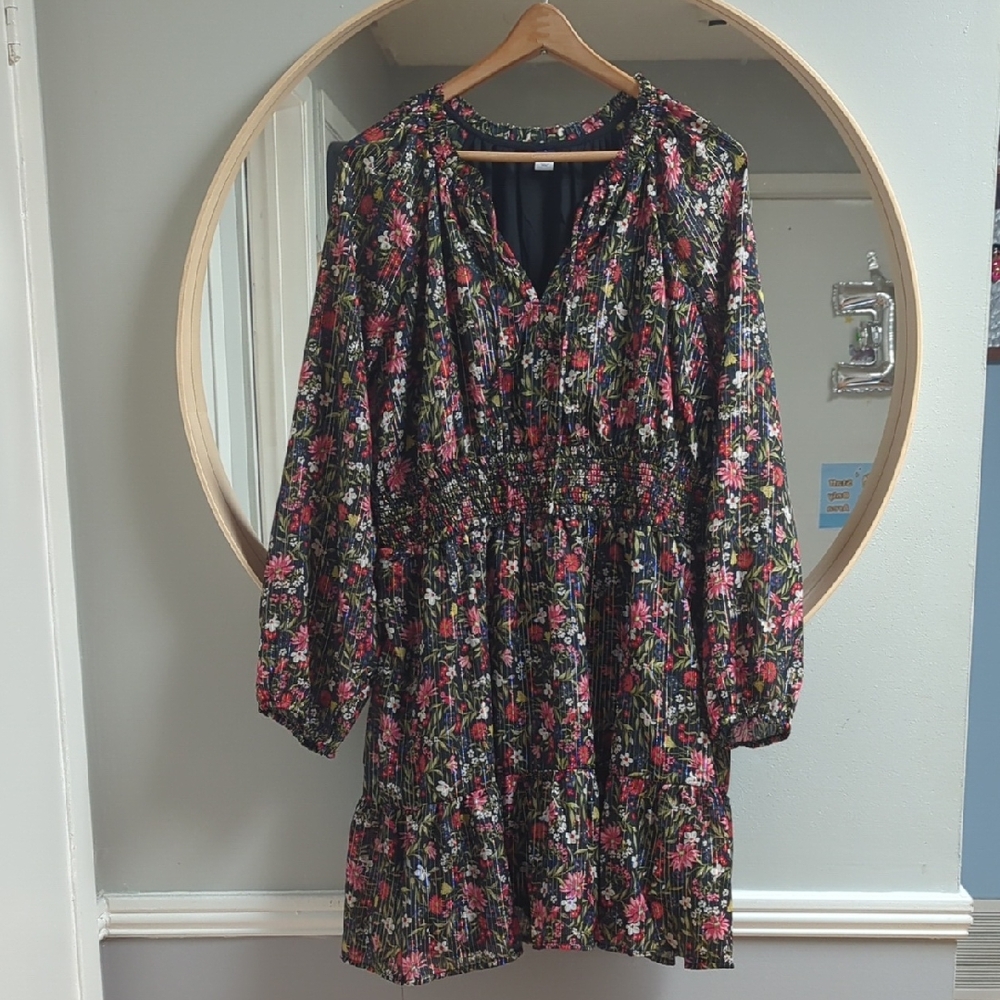 Old Navy Floral Mini Dress - Black and Pink